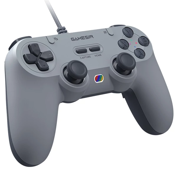 GameSir T3 Lite vezetékes szimmetrikus PC/Switch/Android/iOS kontroller, 1000Hz, Hall stick, rezgés, turbó, 2 programozható gomb – Szürke