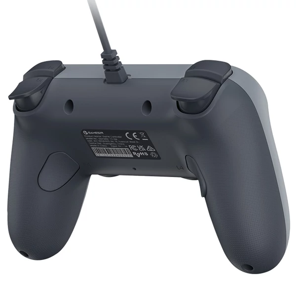 GameSir T3 Lite vezetékes szimmetrikus PC/Switch/Android/iOS kontroller, 1000Hz, Hall stick, rezgés, turbó, 2 programozható gomb – Szürke