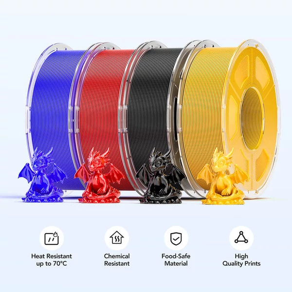 Mecpow nagy sebességű PETG filament 3D nyomtatáshoz, 1kg – Fekete