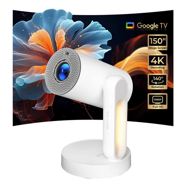 ETOE Starfish Plus projektor Google TV-vel, 140° forgatás, natív 1080p, 300 ANSI, 4K dekódolás, automatikus trapézkorrekció és élességállítás