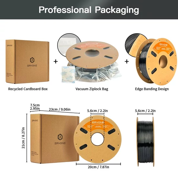 ERYONE nagysebességű áttetsző PETG filament, 3D nyomtatáshoz - 1 kg Szürke