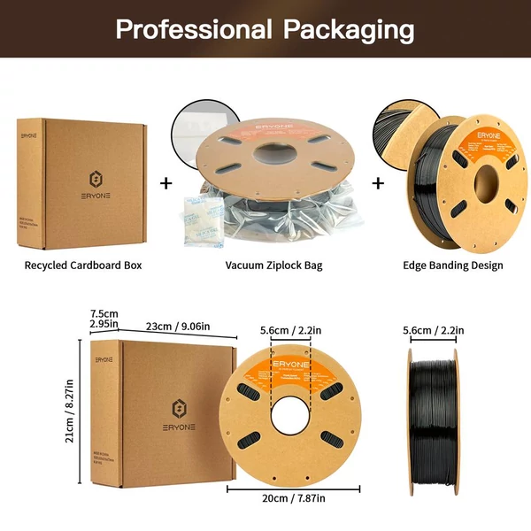 ERYONE nagysebességű áttetsző PETG filament, 3D nyomtatáshoz - 1 kg Cserszínű