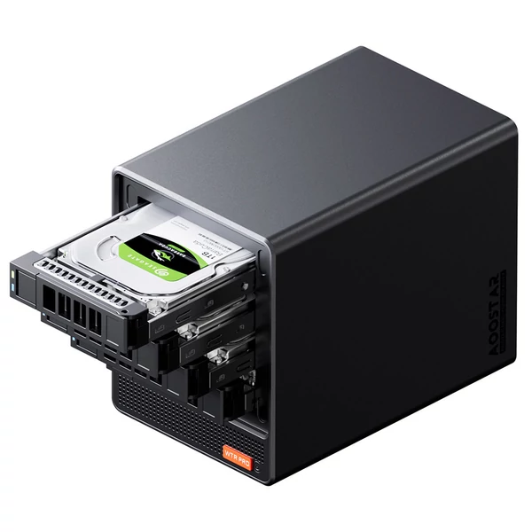 AOOSTAR WTR Pro NAS mini PC barebone, AMD Ryzen 7 5825U, tripla 4K kijelző, WiFi 6, BT 5.2, 2.5G LAN, EU csatlakozó