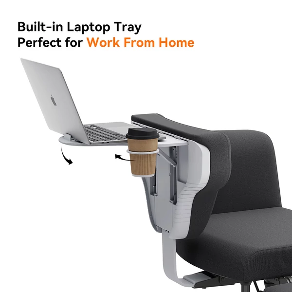 NEWTRAL Freedom-X-FF keresztlábas szék kartámasszal és kerekekkel, dönthető, laptop tálcával, otthoni irodához, relaxhoz - Sötét szürke
