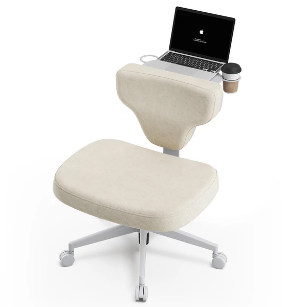NEWTRAL Freedom-X-FP keresztezett lábas szék karfa nélkül, ergonomikus többtesthelyzetes irodai szék állítható laptop tálcával – Barack