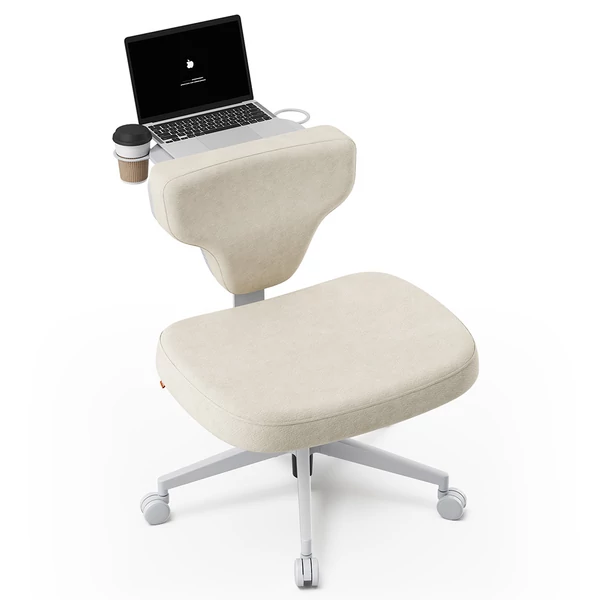 NEWTRAL Freedom-X-FP keresztezett lábas szék karfa nélkül, ergonomikus többtesthelyzetes irodai szék állítható laptop tálcával – Barack