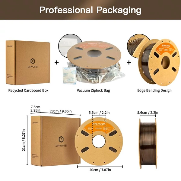 ERYONE 6kg nagysebességű átlátszó PETG filament, 1kg füstös, bézs, sötétzöld, rózsaszín, szürke, világoskék