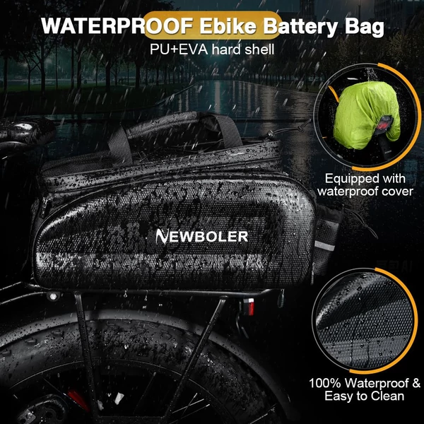 NEWBOLER BAG306 kerékpár csomagtartó táska 30L hátsó táska elektromos kerékpár akkumulátor rekesszel
