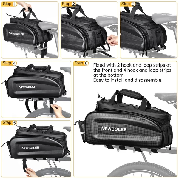 NEWBOLER BAG306 kerékpár csomagtartó táska 30L hátsó táska elektromos kerékpár akkumulátor rekesszel