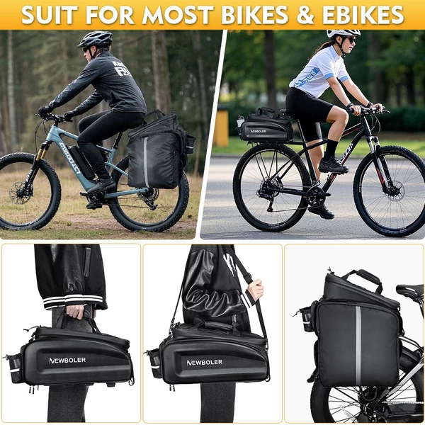 NEWBOLER BAG306 kerékpár csomagtartó táska 30L hátsó táska elektromos kerékpár akkumulátor rekesszel