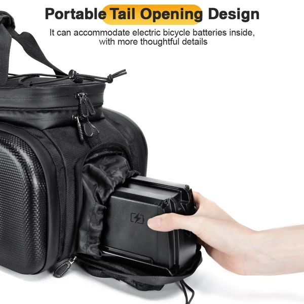 NEWBOLER BAG306 kerékpár csomagtartó táska 30L hátsó táska elektromos kerékpár akkumulátor rekesszel