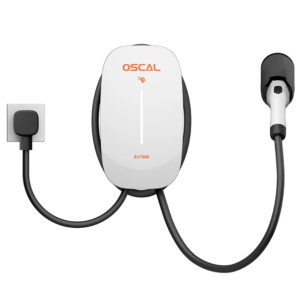 Oscal EV7000 fali okos EV töltő (EU csatlakozó) RFID kártyás hozzáféréssel, app vezérléssel, gyors, kompakt, biztonságos – Fehér