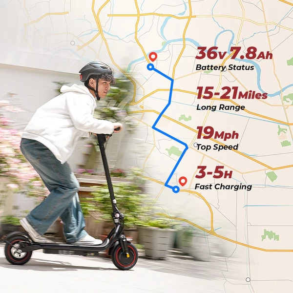 iScooter W5 összecsukható elektromos roller, 350W motor, 36V 7.8Ah akkumulátor, 8.5" gumik, 30km/h, 30km hatótáv, tárcsafék