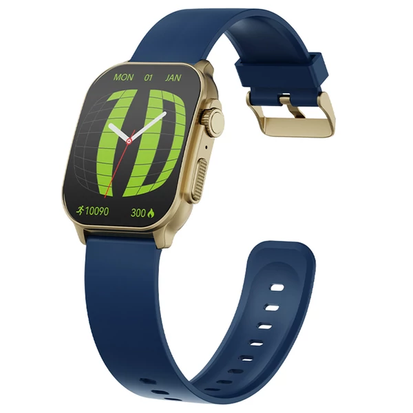 IMIKI Frame 2 okosóra, 2.01" AMOLED kijelző, Bluetooth hívás, 100+ sportmód, egészség- és alváskövetés - Kék szíj
