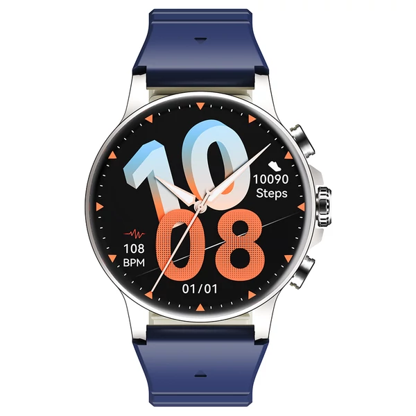 IMIKI Holo Ultra okosóra, 1.6" AMOLED kijelző, 100+ sportmód, IP68 vízálló, egészség- és alváskövetés, BT hívás, 100+ számlap – Ezüst