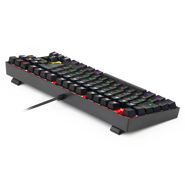 Redragon K552-KR-FR TKL mechanikus billentyűzet, 88 gombos, kompakt, piros kapcsoló, RGB háttérvilágítás, francia AZERTY - Fekete