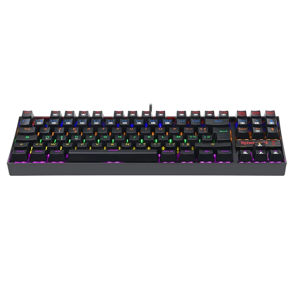 Redragon K552-KR-FR TKL mechanikus billentyűzet, 88 gombos, kompakt, piros kapcsoló, RGB háttérvilágítás, francia AZERTY - Fekete