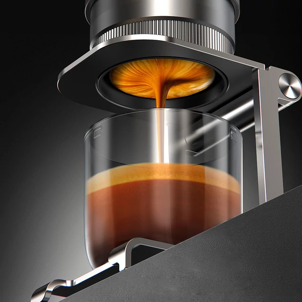 HiBREW H4C Ultra hordozható eszpresszó kávéfőző, vezeték nélküli fűtés, 20 Bar nyomás, 100ml tartály, levehető akkumulátor - Fekete