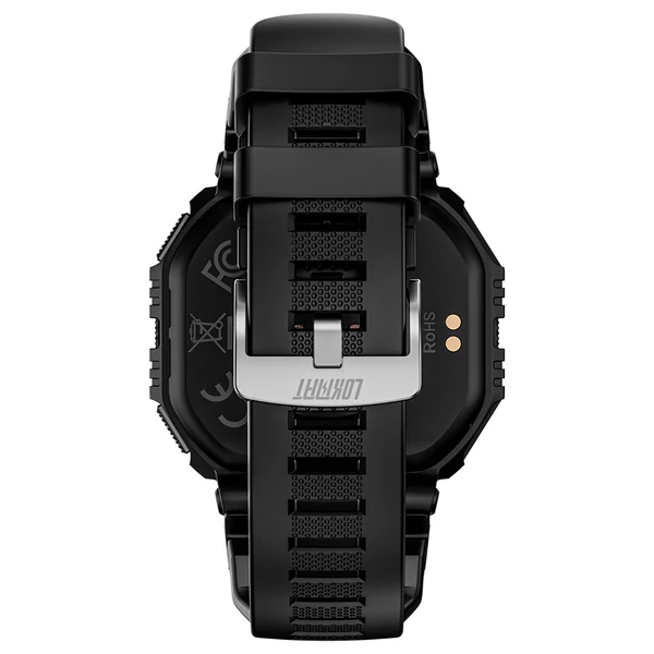 LOKMAT OCEAN GT okosóra, 1.75" kijelző, zseblámpa, iránytű, hangasszisztens, Bluetooth hívás, 3ATM vízálló, egészségmérés, 100+ sportmód – Fekete