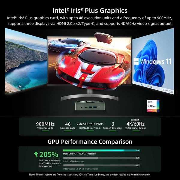 BMAX B6 Plus Mini PC Intel Core i3 3.2GHz, 12GB RAM, 512GB SSD, 4K 3 kijelzős, HDMI Type-C, USB3.0, LAN, WiFi, Windows 11