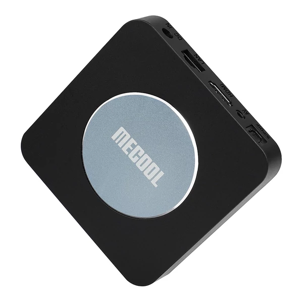 MECOOL KM2 Plus Android TV Box Netflix támogatással, 4K HDR, Dolby Atmos, WiFi, BT5.0, Google Assistant, multimédiás lejátszó