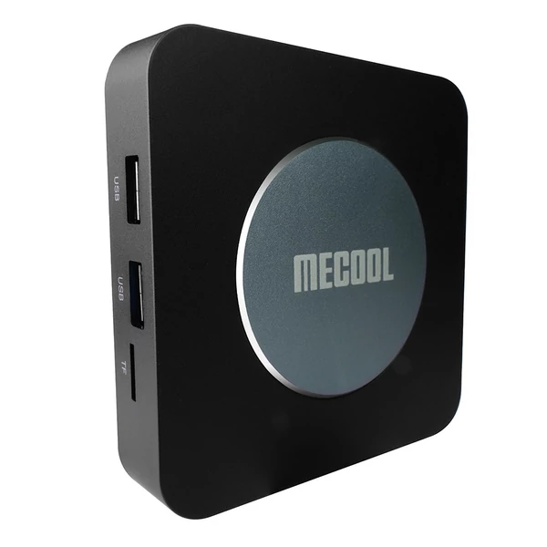 MECOOL KM2 Plus Android TV Box Netflix támogatással, 4K HDR, Dolby Atmos, WiFi, BT5.0, Google Assistant, multimédiás lejátszó