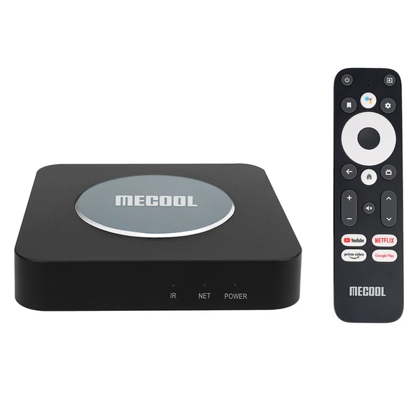 MECOOL KM2 Plus Android TV Box Netflix támogatással, 4K HDR, Dolby Atmos, WiFi, BT5.0, Google Assistant, multimédiás lejátszó
