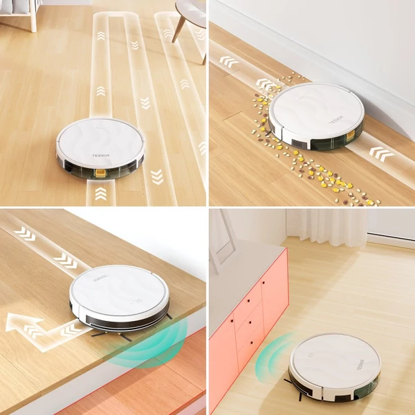 Tesvor M2 robotporszívó felmosó funkcióval, 6000Pa szívóerő, giroszkópos navigáció, 600ml portartály, 150 perc üzemidő, 120m² takarítás, applikációs vezérlés