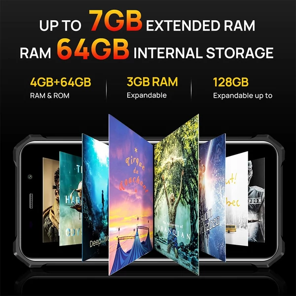 FOSSiBOT F101 strapabíró okostelefon, 4GB+64GB, AI tripla kamera, 123dB hangszóró, 10600mAh nagy akku, ujjlenyomat/arc feloldás, 5,45" HD+ Android 12