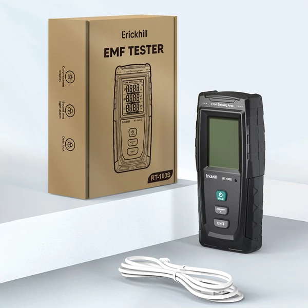 ERICKHILL RT-100S 3 az 1-ben újratölthető EMF mérő – EMF/EF/RF detektor szellemkutatáshoz, otthoni ellenőrzéshez, adatnaplózáshoz