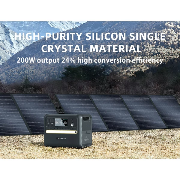 TALLPOWER TP200 200W hordozható, összecsukható napelem panel, napenergia töltő 24% hatékonysággal