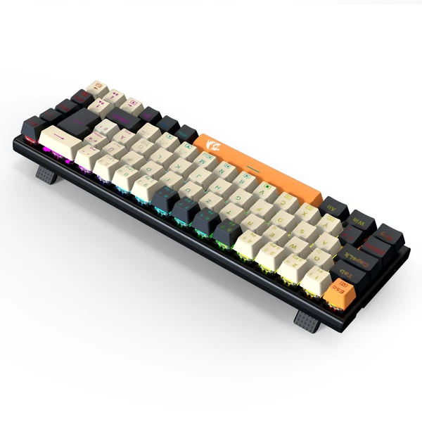 Redragon Ryze K633CGO-RGB német QWERTZ gamer mechanikus billentyűzet, 68 gomb, piros switch, RGB háttérvilágítás, USB-C, hot-swap, PBT kupakok