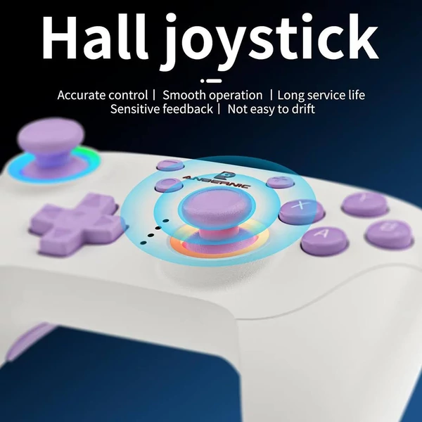 ANBERNIC RG P01 játékvezérlő – Hall szenzorok, giroszkóp, Bluetooth/vezeték nélküli/vezetékes, PC, Switch, Android, iOS, Steam kompatibilis - Fekete