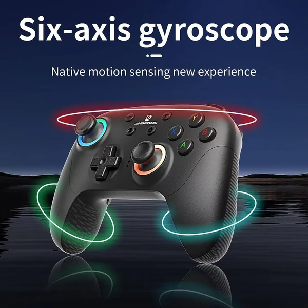 ANBERNIC RG P01 játékvezérlő – Hall szenzorok, giroszkóp, Bluetooth/vezeték nélküli/vezetékes, PC, Switch, Android, iOS, Steam kompatibilis - Fekete