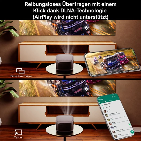 Ultimea Apollo P50 projektor, 800 ANSI fényerő, natív Full HD 1080P, Dolby Audio, automata fókusz és képkorrekció, WiFi 6, Bluetooth 5.3