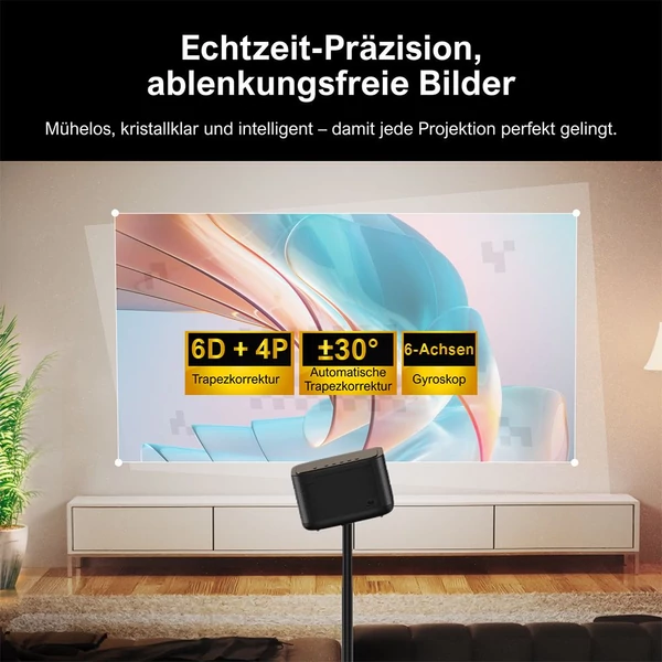 Ultimea Apollo P50 projektor, 800 ANSI fényerő, natív Full HD 1080P, Dolby Audio, automata fókusz és képkorrekció, WiFi 6, Bluetooth 5.3