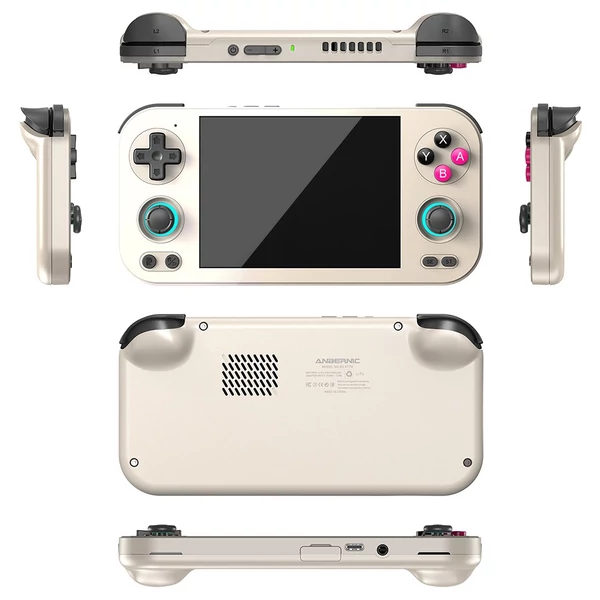 ANBERNIC RG476H retro AI játékkonzol, 4.7" 120Hz kijelző, Android 13, 8GB RAM 128GB tárhely, többplatformos emuláció -  Retro szürke
