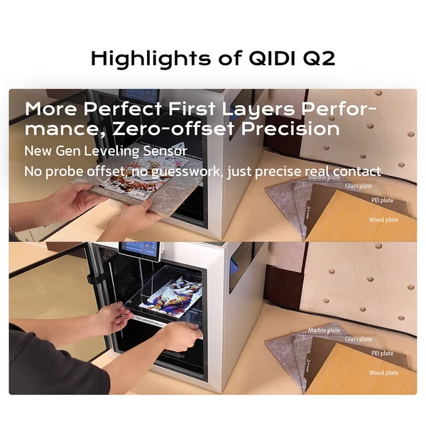 QIDI TECH Q2 3D nyomtató – nagy pontosság, 370°C fúvóka, AI kamera, 270×270×256 mm térfogat, PLA/ABS/PETG/TPU és haladó anyagokhoz