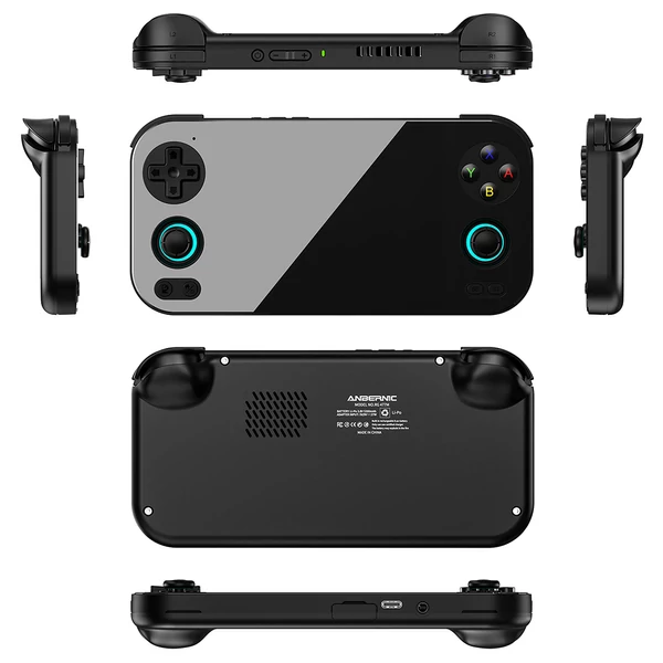 ANBERNIC RG476H kézi játékkonzol, 4.7" 120Hz kijelző, 256GB kártya 8200 játékkal, PS2/Wii/3DS/PSP/PS1/N64 támogatással - Fekete