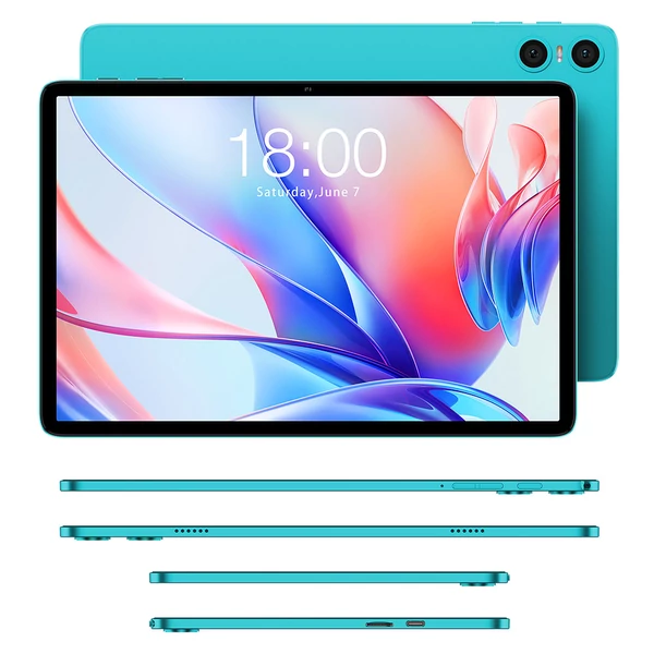 Teclast P30 10.1" tablet, Android 14, 12GB RAM, 128GB tárhely, HD IPS kijelző, WiFi 6, sztereó hangszóró, kamera, Type-C, Bluetooth