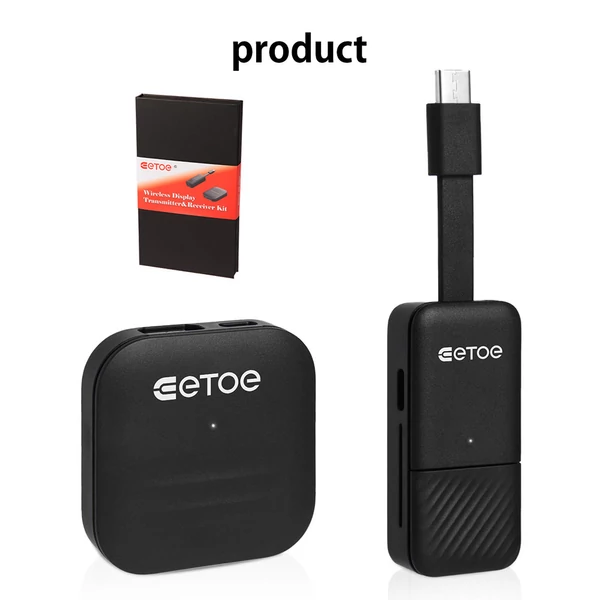 ETOE vezeték nélküli HDMI adó-vevő készlet – AirPlay & Miracast, Plug&Play, 1080p→4K felskálázás, alacsony késleltetés, 50 m hatótáv