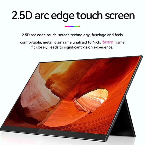 AOSIMAN 156FCT hordozható érintőképernyős monitor, 15.6" Full HD, mini HDMI, Type-C, beépített hangszóró