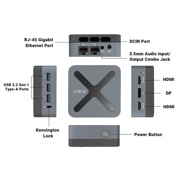 MINIX NEO Z97 Mini PC, Intel N97, 12GB RAM, 512GB SSD, WiFi 6, BT 5.2, 4K Tripla kijelző, USB3.2, RJ45, aktív hűtés