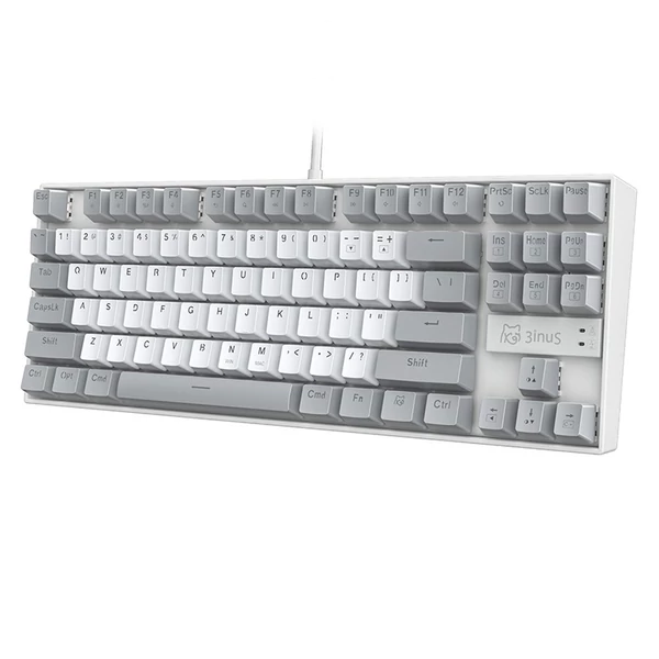 3inuS 87 gombos, 5 az 1-ben mechanikus billentyűzet USB‑C hubbal, hot‑swappolható, Mac/Windows kompatibilis –  Barna billentyűkkel