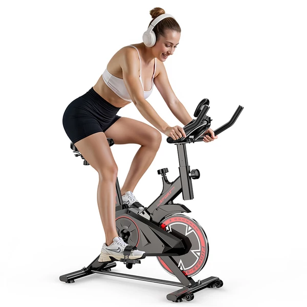 Formill QK101 szobabicikli – halk szíjhajtás, állítható ellenállás, LCD kijelző, max. 120 kg, családi fitneszhez