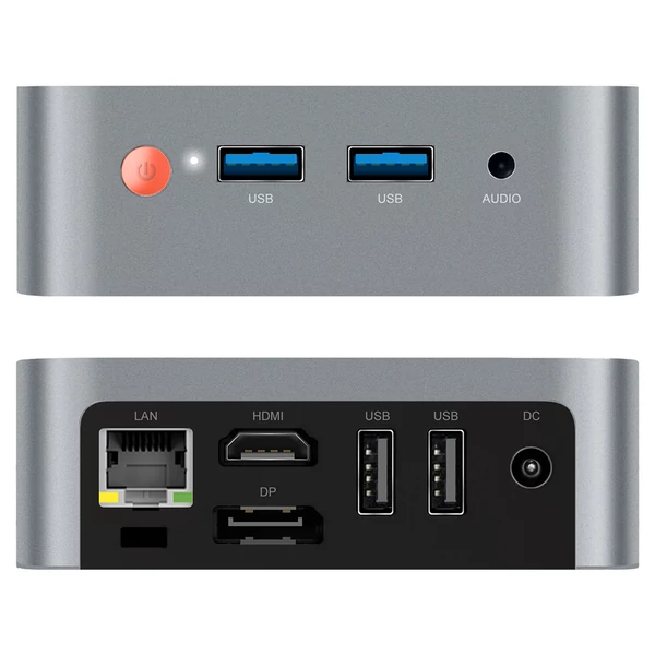 Ninkear MBOX 11 Mini PC, Intel N150 4 mag 3.6GHz, 16GB RAM, 512GB SSD, 4K Dual HDMI+DP kijelző, WiFi5, BT5, USB, RJ45