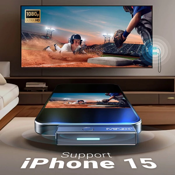 MINIX C1 Plus vezeték nélküli USB-C–HDMI adapter, 50m hatótáv, Plug & Play