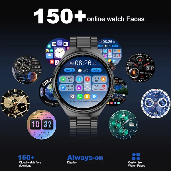 LEMFO LF38 okosóra, 1.6" IPS HD kijelző, 60Hz, Bluetooth hívás, egészségkövetés, 100+ sport mód, hangvezérlés - acélszíj