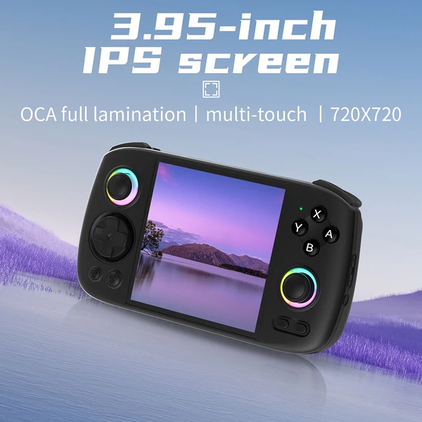 ANBERNIC RG Cube játékkonzol – Android 13, 8GB RAM, 128GB tárhely, 3.95" érintőkijelző, 5G WiFi, BT 5.0, 7 órás játékidő - fekete
