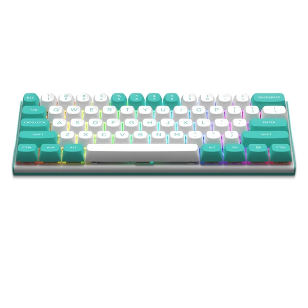 Redragon K683WB-RGB vezetékes mechanikus billentyűzet, 87 gomb, mágneses lineáris kapcsoló, PBT kupak, 8000Hz, RGB háttérvilágítás - fehér/zöld